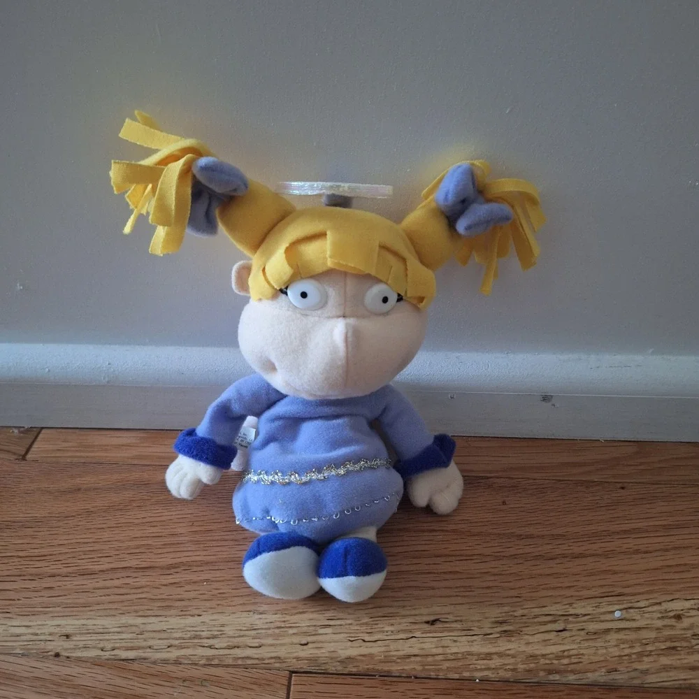 Mattel Rugrats Vintage 1997 Angelica Pickles Angel Plush Toy Purple Dress 90s
